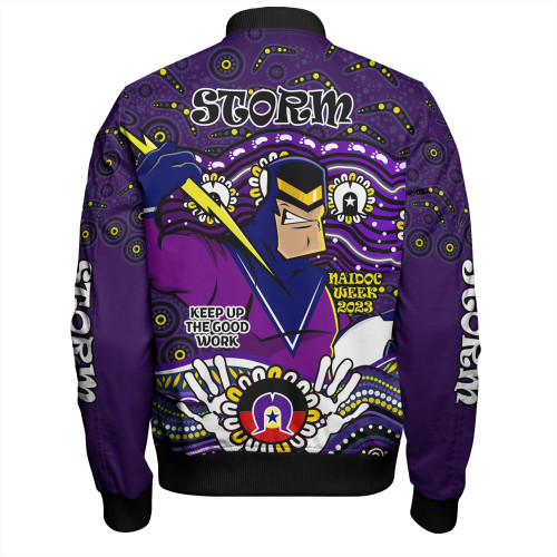 Melbourne Storm Naidoc Week Bomber Jacket - Aboriginal Inspired For Our Elders NAIDOC Week 2023 Melbourne Storm Naidoc Week Bomber Jacket - Aboriginal Inspired For Our Elders NAIDOC Week 2023