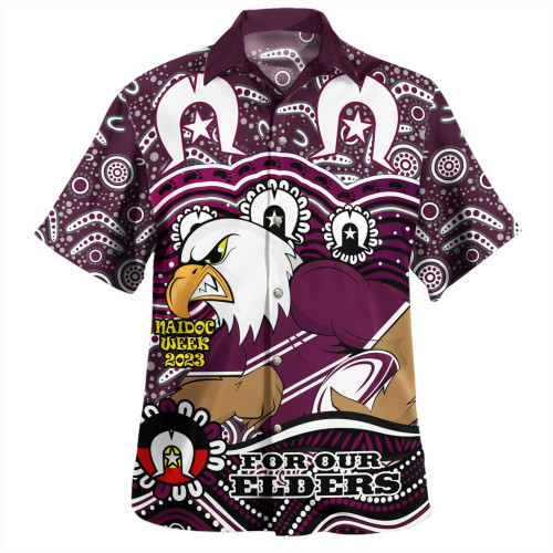 Manly Warringah Sea Eagles Hawaiian Shirt - Aboriginal Inspired For Our Elders NAIDOC Week 2023