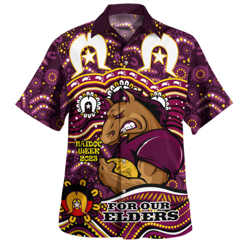 Brisbane Broncos Naidoc Week Hawaiian Shirt - Aboriginal Inspired For Our Elders NAIDOC Week 2023