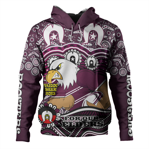 Manly Warringah Sea Eagles Hoodie - Aboriginal Inspired For Our Elders NAIDOC Week 2023