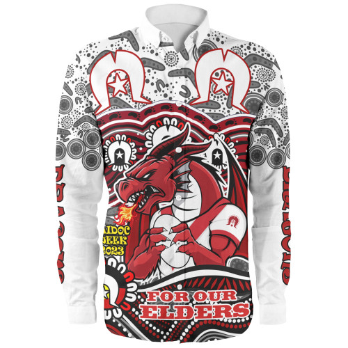 St. George Illawarra Dragons Naidoc Week Long Sleeve Shirt - Aboriginal Inspired For Our Elders NAIDOC Week 2023