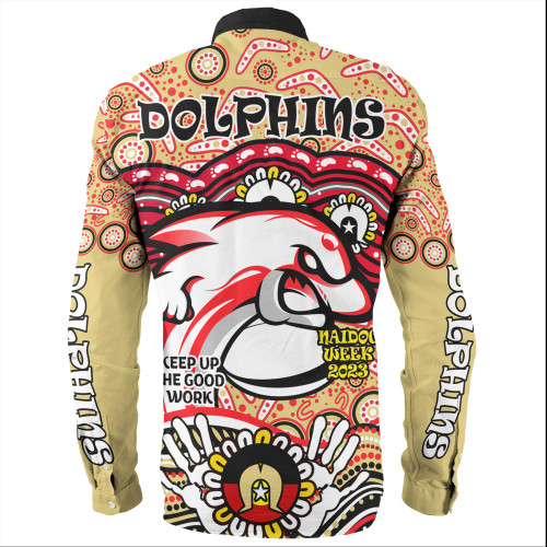 Redcliffe Dolphins Naidoc Week Long Sleeve Shirt - Aboriginal Inspired For Our Elders NAIDOC Week 2023 Redcliffe Dolphins Naidoc Week Long Sleeve Shirt - Aboriginal Inspired For Our Elders NAIDOC Week 2023