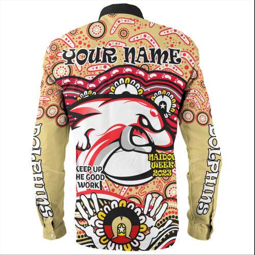 Redcliffe Dolphins Naidoc Week Long Sleeve Shirt - Aboriginal Inspired For Our Elders NAIDOC Week 2023 Redcliffe Dolphins Naidoc Week Long Sleeve Shirt - Aboriginal Inspired For Our Elders NAIDOC Week 2023