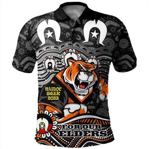 Wests Tigers Naidoc Week Polo Shirt - Aboriginal Inspired For Our Elders NAIDOC Week 2023