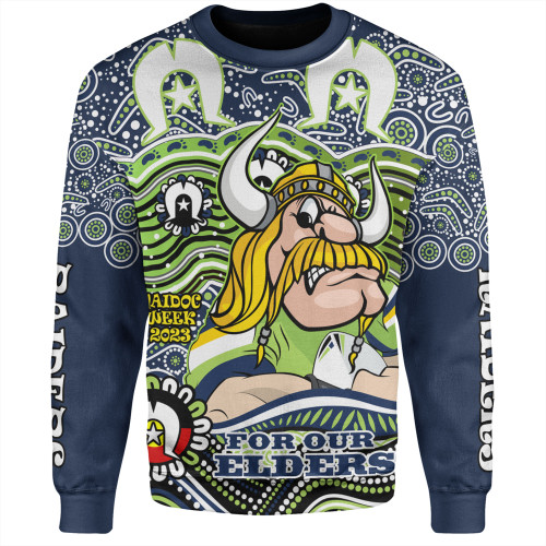 Canberra Raiders Naidoc Week Sweatshirt - Aboriginal Inspired For Our Elders NAIDOC Week 2023