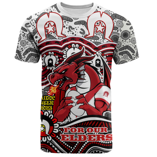 St. George Illawarra Dragons Naidoc Week T-Shirt - Aboriginal Inspired For Our Elders NAIDOC Week 2023