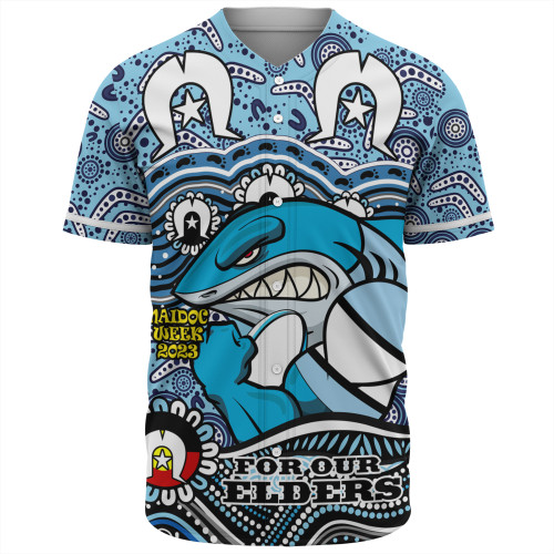 Cronulla-Sutherland Sharks Naidoc Week Baseball Shirt - Aboriginal Inspired For Our Elders NAIDOC Week 2023