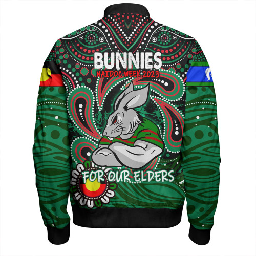 South Sydney Rabbitohs Bomber Jacket - Aboriginal For Our Elder NAIDOC Week 2023 South Sydney Rabbitohs Bomber Jacket - Aboriginal For Our Elder NAIDOC Week 2023