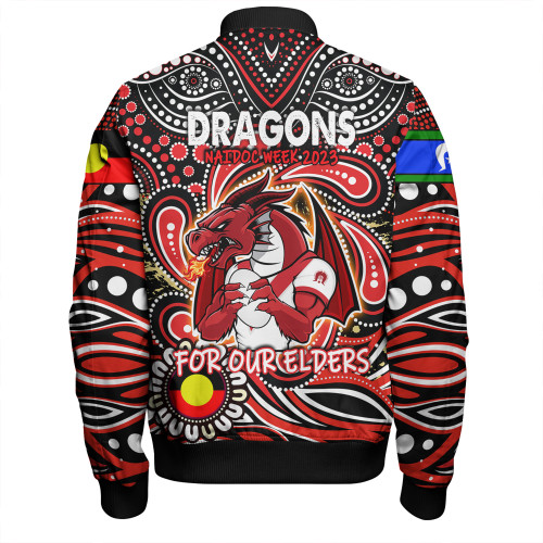 St. George Illawarra Dragons Naidoc Week Bomber Jacket - Aboriginal For Our Elder NAIDOC Week 2023 St. George Illawarra Dragons Naidoc Week Bomber Jacket - Aboriginal For Our Elder NAIDOC Week 2023