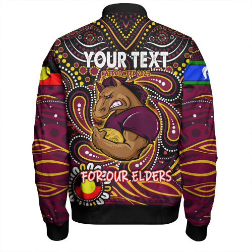 Brisbane Broncos Naidoc Week Bomber Jacket - Aboriginal For Our Elder NAIDOC Week 2023 Brisbane Broncos Naidoc Week Bomber Jacket - Aboriginal For Our Elder NAIDOC Week 2023