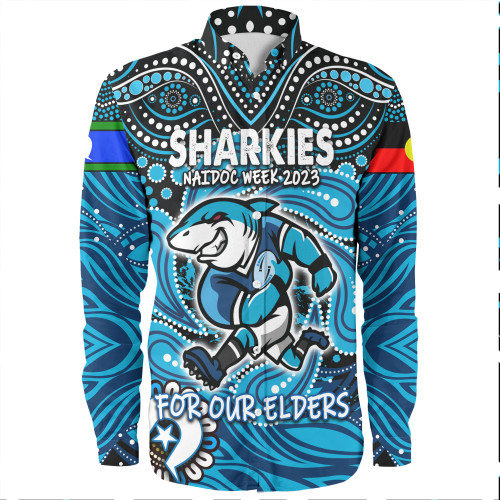 Cronulla-Sutherland Sharks Naidoc Week Long Sleeve Shirt - Aboriginal For Our Elder NAIDOC Week 2023