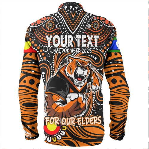 Wests Tigers Naidoc Week Long Sleeve Shirt - Aboriginal For Our Elder NAIDOC Week 2023 Wests Tigers Naidoc Week Long Sleeve Shirt - Aboriginal For Our Elder NAIDOC Week 2023