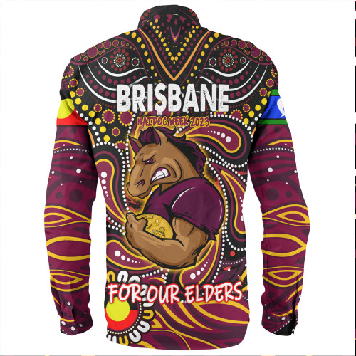 Brisbane Broncos Naidoc Week Long Sleeve Shirt - Aboriginal For Our Elder NAIDOC Week 2023