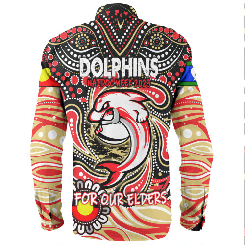 Redcliffe Dolphins Naidoc Week Long Sleeve Shirt - Aboriginal For Our Elder NAIDOC Week 2023 Redcliffe Dolphins Naidoc Week Long Sleeve Shirt - Aboriginal For Our Elder NAIDOC Week 2023