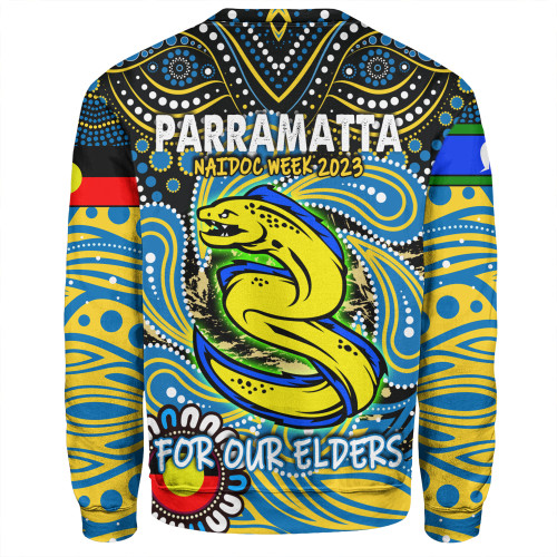 Parramatta Eels Naidoc Week Sweatshirt - Aboriginal For Our Elder NAIDOC Week 2023 Parramatta Eels Naidoc Week Sweatshirt - Aboriginal For Our Elder NAIDOC Week 2023