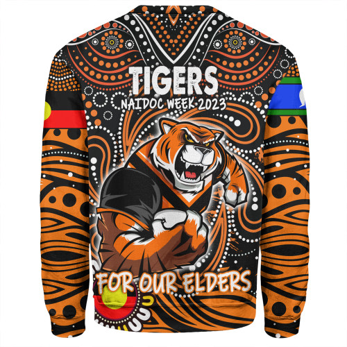 Wests Tigers Naidoc Week Sweatshirt - Aboriginal For Our Elder NAIDOC Week 2023 Wests Tigers Naidoc Week Sweatshirt - Aboriginal For Our Elder NAIDOC Week 2023