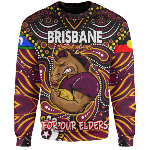 Brisbane Broncos Naidoc Week Sweatshirt - Aboriginal For Our Elder NAIDOC Week 2023