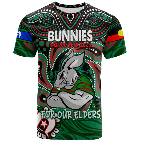 South Sydney Rabbitohs T-Shirt - Aboriginal For Our Elder NAIDOC Week 2023