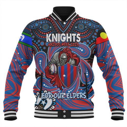 Newcastle Knights Naidoc Week Baseball Jacket - Aboriginal For Our Elder NAIDOC Week 2023