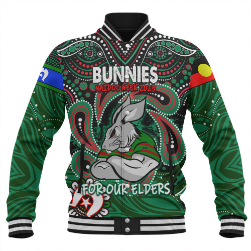 South Sydney Rabbitohs Baseball Jacket - Aboriginal For Our Elder NAIDOC Week 2023