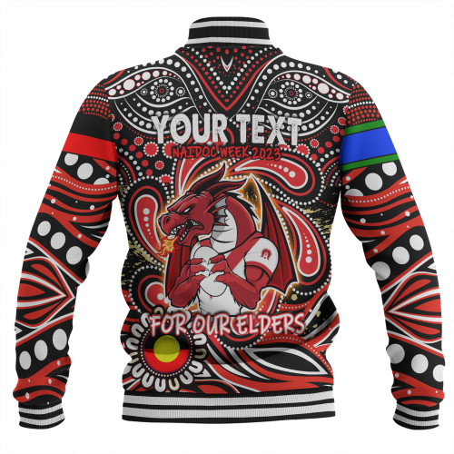 St. George Illawarra Dragons Naidoc Week Baseball Jacket - Aboriginal For Our Elder NAIDOC Week 2023 St. George Illawarra Dragons Naidoc Week Baseball Jacket - Aboriginal For Our Elder NAIDOC Week 2023
