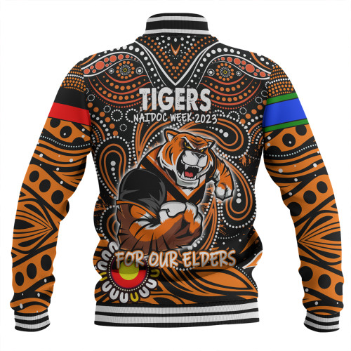 Wests Tigers Naidoc Week Baseball Jacket - Aboriginal For Our Elder NAIDOC Week 2023 Wests Tigers Naidoc Week Baseball Jacket - Aboriginal For Our Elder NAIDOC Week 2023
