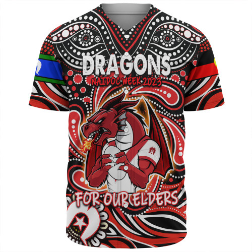 Dragons Naidoc Week Baseball Shirt - Aboriginal For Our Elder NAIDOC Week 2023