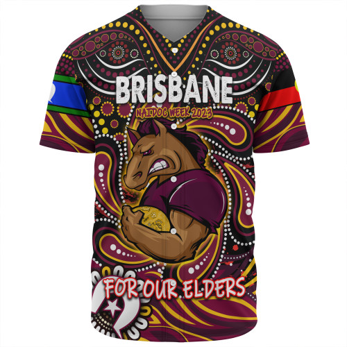 Brisbane Broncos Naidoc Week Baseball Shirt - Aboriginal For Our Elder NAIDOC Week 2023