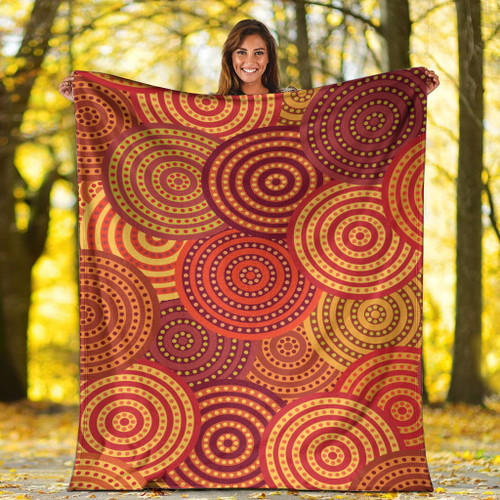 Australia Aboriginal Inspired Blankets - Australian motive with multicolored typical elements Blankets Australia Aboriginal Inspired Blankets - Australian motive with multicolored typical elements Blankets