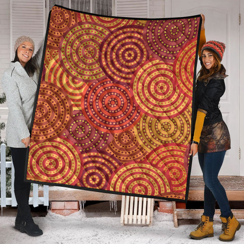 Australia Aboriginal Inspired Quilt - Australian motive with multicolored typical elements Quilt