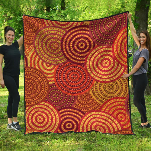 Australia Aboriginal Inspired Quilt - Australian motive with multicolored typical elements Quilt