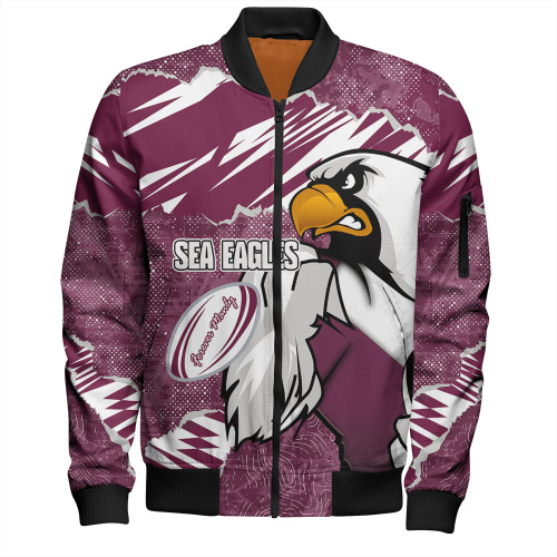 Manly Warringah Sea Eagles Bomber Jacket - Theme Song Manly Warringah Sea Eagles Bomber Jacket - Theme Song