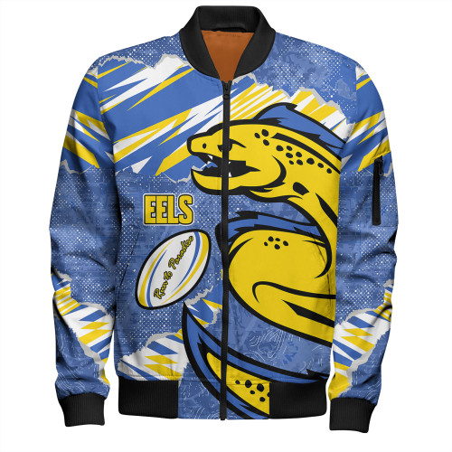 Parramatta Eels Sport Bomber Jacket - Theme Song Parramatta Eels Sport Bomber Jacket - Theme Song