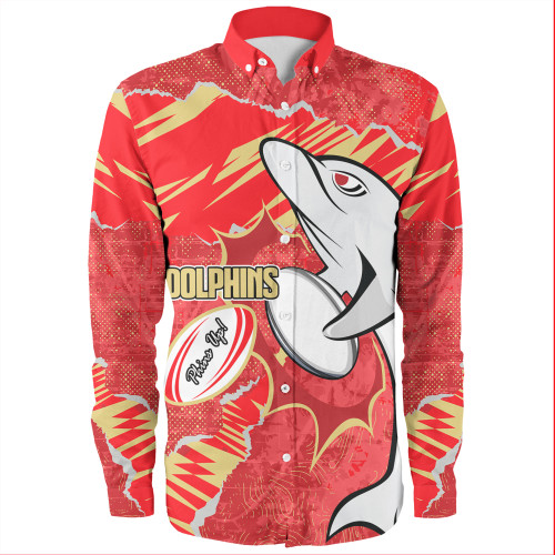 Redcliffe Dolphins Long Sleeve Shirt - Theme Song Redcliffe Dolphins Long Sleeve Shirt - Theme Song