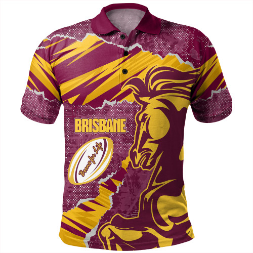 Brisbane Broncos Polo Shirt - Theme Song Brisbane Broncos Polo Shirt - Theme Song
