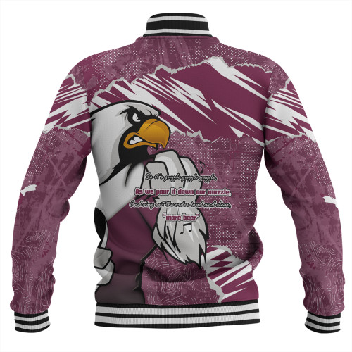 Manly Warringah Sea Eagles Baseball Jacket - Theme Song Manly Warringah Sea Eagles Baseball Jacket - Theme Song