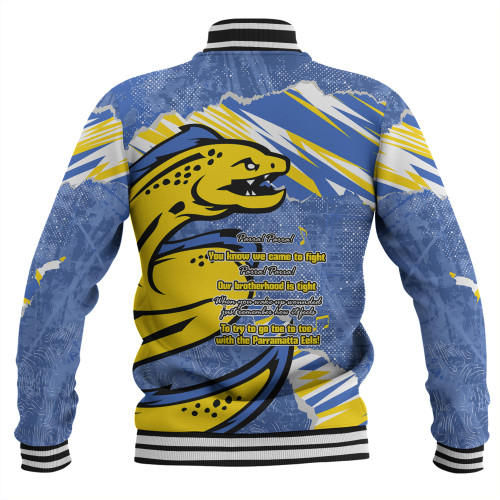 Parramatta Eels Sport Baseball Jacket - Theme Song Parramatta Eels Sport Baseball Jacket - Theme Song