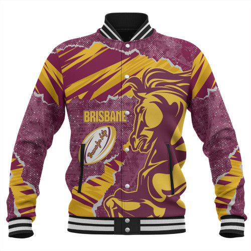 Brisbane Broncos Baseball Jacket - Theme Song Brisbane Broncos Baseball Jacket - Theme Song