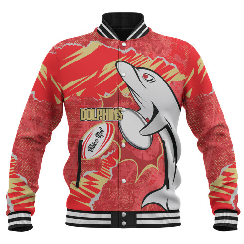 Redcliffe Dolphins Baseball Jacket - Theme Song Redcliffe Dolphins Baseball Jacket - Theme Song