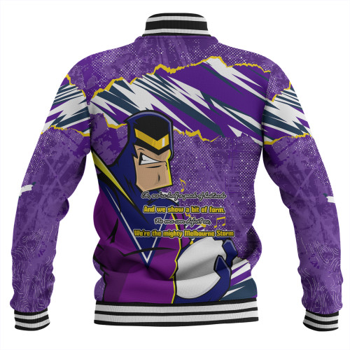 Melbourne Storm Baseball Jacket - Theme Song Melbourne Storm Baseball Jacket - Theme Song
