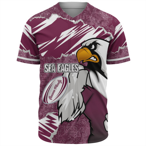 Manly Warringah Sea Eagles Baseball Shirt - Theme Song Manly Warringah Sea Eagles Baseball Shirt - Theme Song