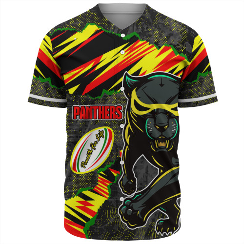 Penrith Panthers Baseball Shirt - Theme Song Penrith Panthers Baseball Shirt - Theme Song