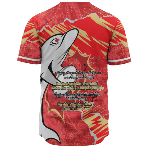 Redcliffe Dolphins Baseball Shirt - Theme Song Redcliffe Dolphins Baseball Shirt - Theme Song