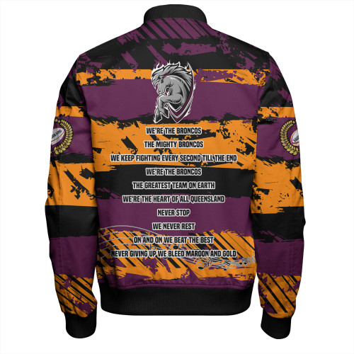 Brisbane Broncos Bomber Jacket - Theme Song Inspired Brisbane Broncos Bomber Jacket - Theme Song Inspired
