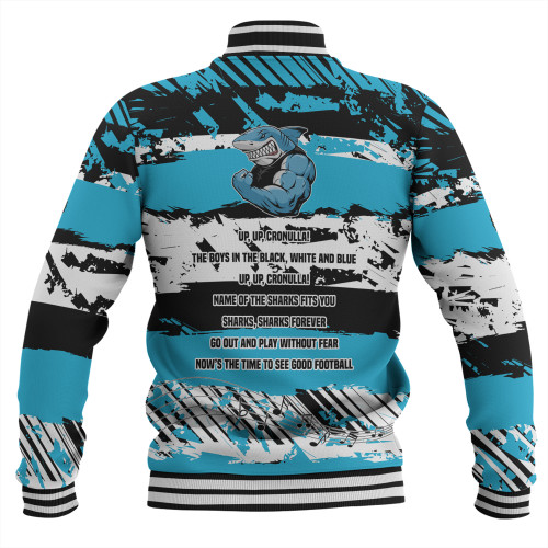 Cronulla-Sutherland Sharks Baseball Jacket - Theme Song Inspired Cronulla-Sutherland Sharks Baseball Jacket - Theme Song Inspired