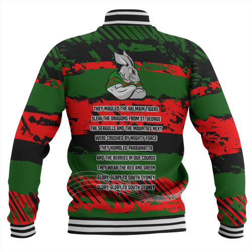 South Sydney Rabbitohs Baseball Jacket - Theme Song Inspired South Sydney Rabbitohs Baseball Jacket - Theme Song Inspired