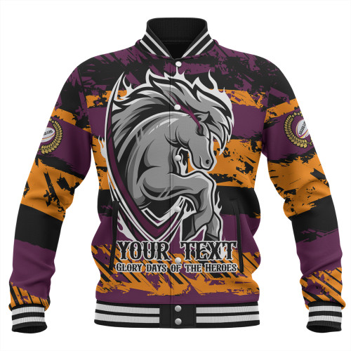 Brisbane Broncos Baseball Jacket - Theme Song Inspired Brisbane Broncos Baseball Jacket - Theme Song Inspired