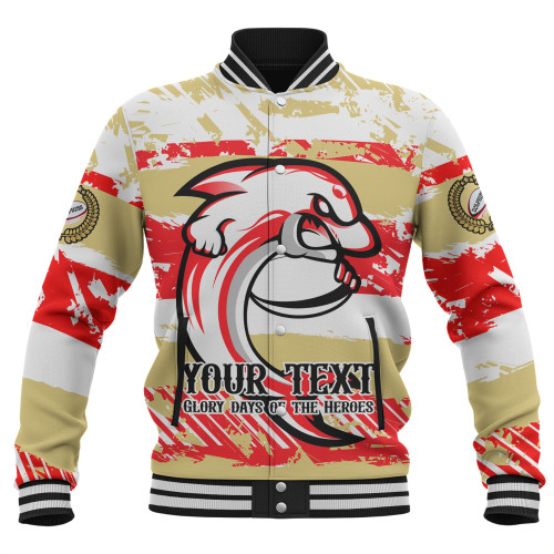 Redcliffe Dolphins Baseball Jacket - Theme Song Inspired Redcliffe Dolphins Baseball Jacket - Theme Song Inspired