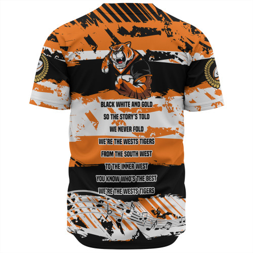 Wests Tigers Baseball Shirt - Theme Song Inspired Wests Tigers Baseball Shirt - Theme Song Inspired
