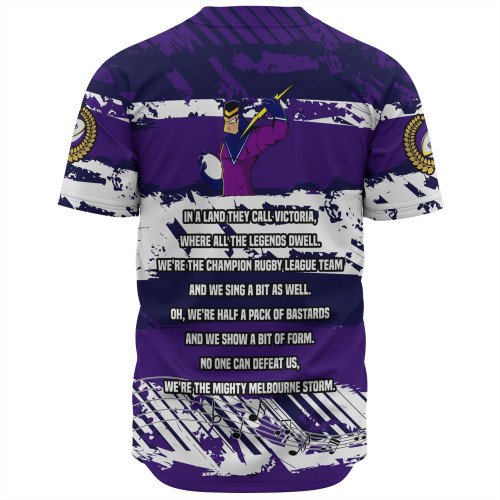Melbourne Storm Baseball Shirt - Theme Song Inspired Melbourne Storm Baseball Shirt - Theme Song Inspired